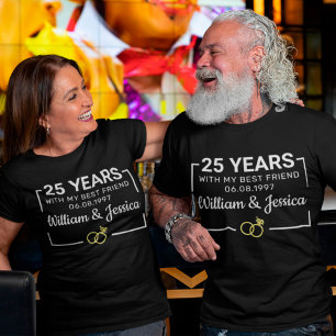 Camiseta Aniversario Boda personalizado con dos nombres