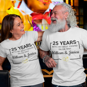 Camiseta Aniversario Boda personalizado con dos nombres