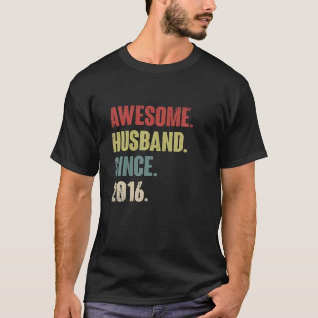 Camiseta Aniversario de 6 Bodas dáselo - Maravilloso Esposo (Anverso)