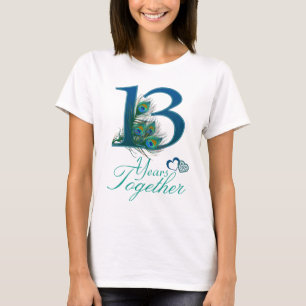 Camiseta aniversario de boda/13/décimotercero/número 13