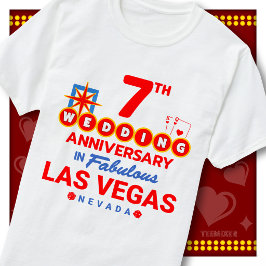 Camiseta Aniversario de Bodas 7º Fabulosa Pareja de Las Veg