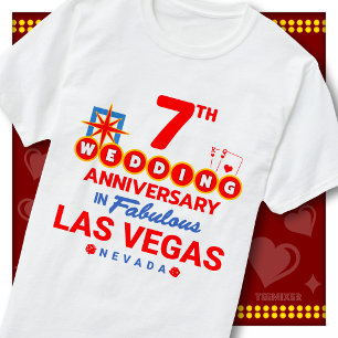 Camiseta Aniversario de Bodas 7º Fabulosa Pareja de Las Veg