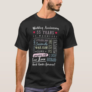 Camiseta Aniversario de bodas número 55 55 años de matrimon