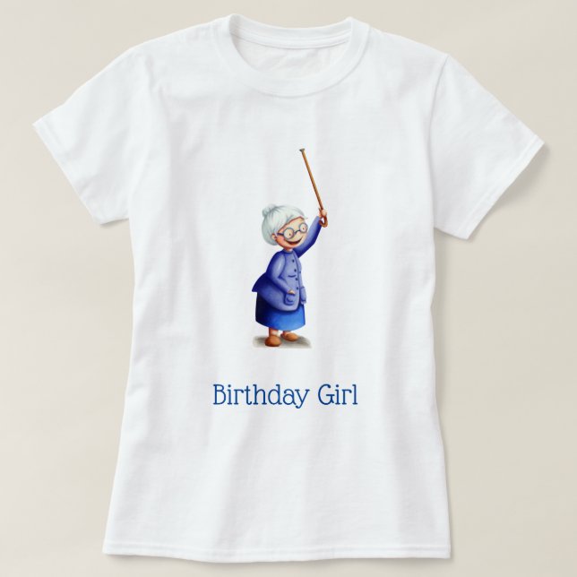 Camiseta Aniversario de la Abuela Azul Cuta (Diseño del anverso)