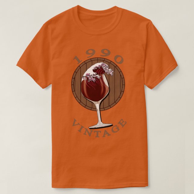Camiseta Aniversario de la añada de Wine Lover 1990 (Diseño del anverso)