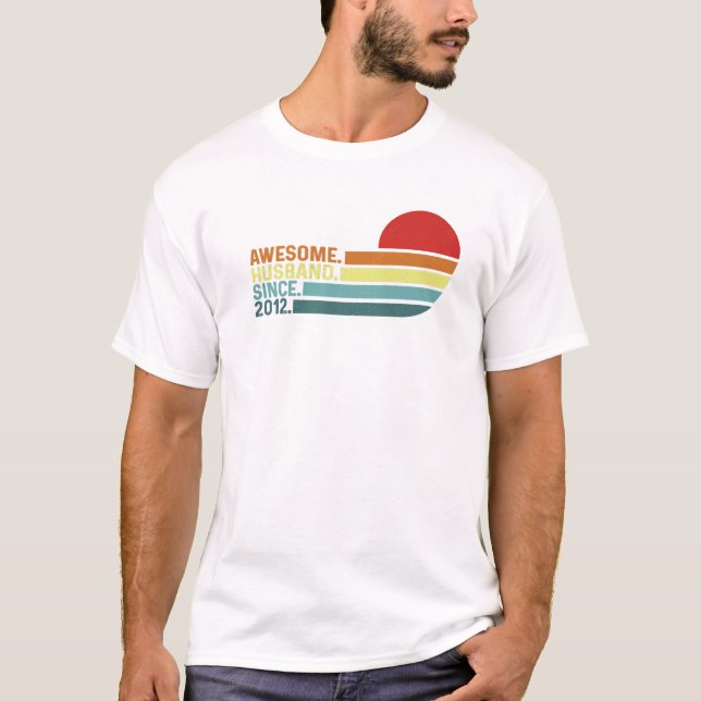 Camiseta Aniversario de la boda de la cosecha masculina gra (Anverso)