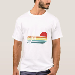 Camiseta Aniversario de la boda de la cosecha masculina gra