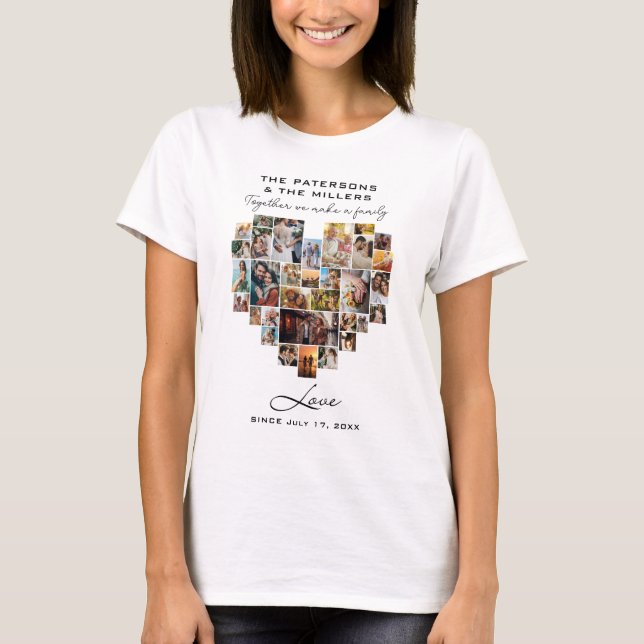 Camiseta Aniversario de la familia Heart Collage de fotos E (Anverso)