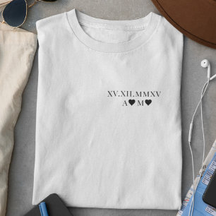 Camiseta Aniversario de la fecha numérica personalizado rom