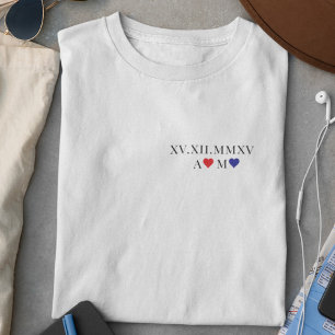 Camiseta Aniversario de la fecha numérica personalizado rom