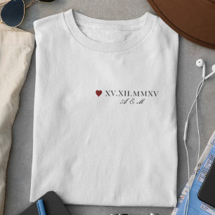 Camiseta Aniversario de la fecha numérica personalizado rom