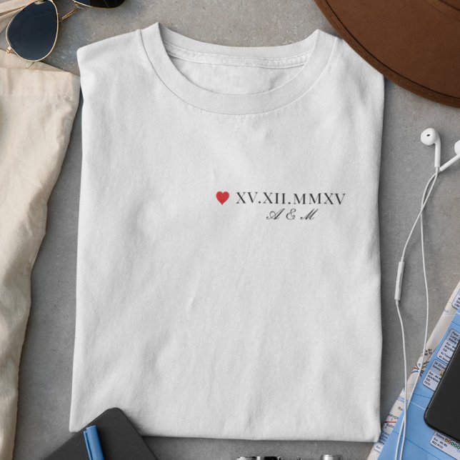 Camiseta Aniversario de la fecha numérica personalizado rom (Subido por el creador)