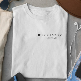 Camiseta Aniversario de la fecha numérica personalizado rom