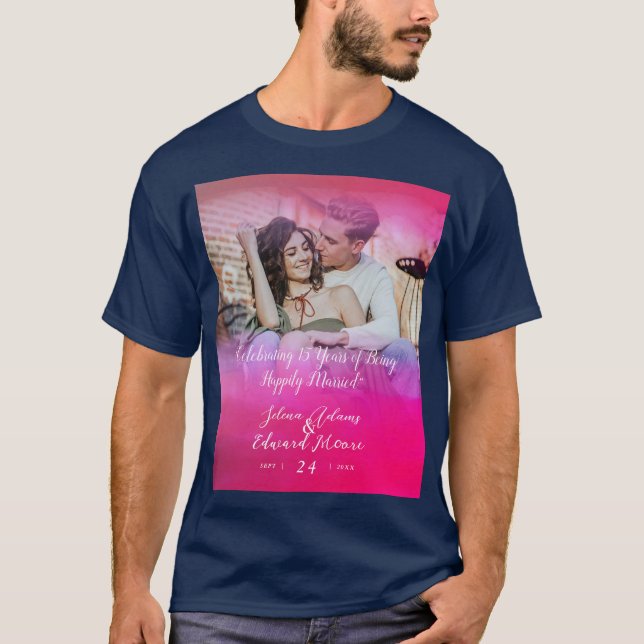 Camiseta Aniversario de la fotografía de personalizado holo (Anverso)
