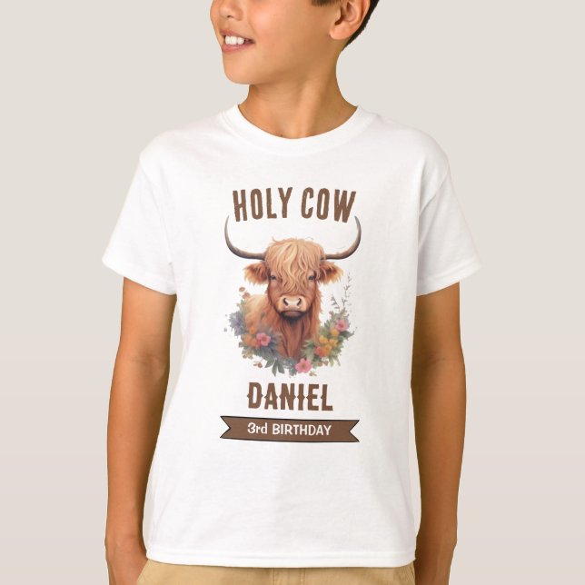Camiseta Aniversario de la vaca de Highland (Anverso)