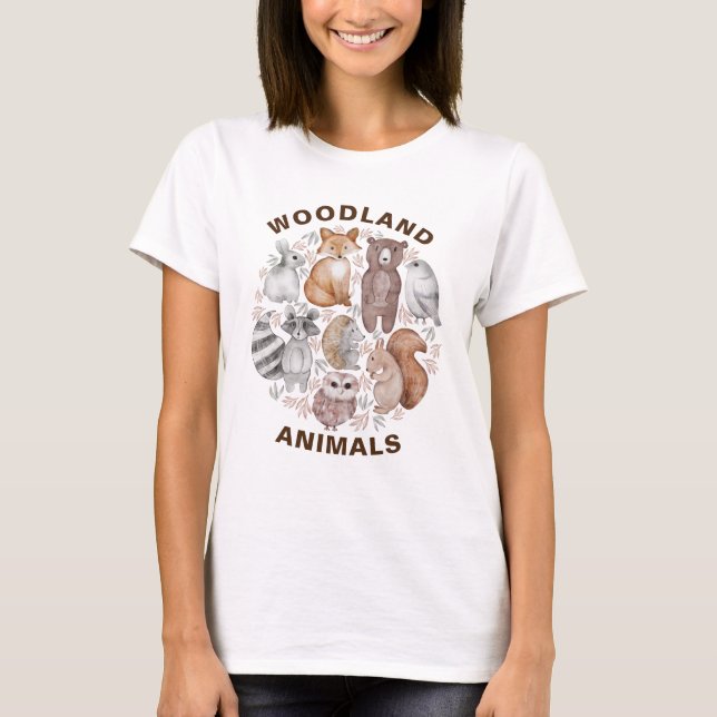 Camiseta Aniversario de los animales de Cute Woodland (Anverso)