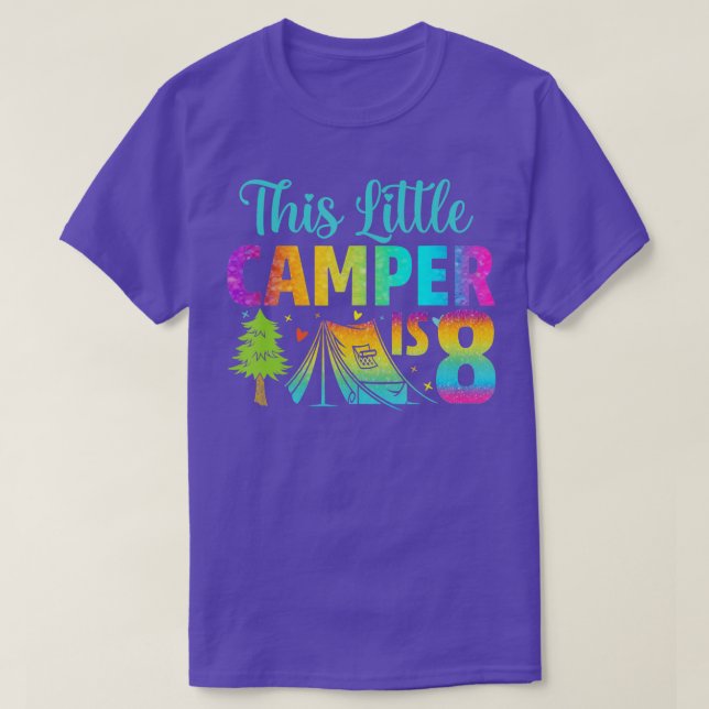 Camiseta Aniversario de los niños de camper 8 años Camping  (Diseño del anverso)