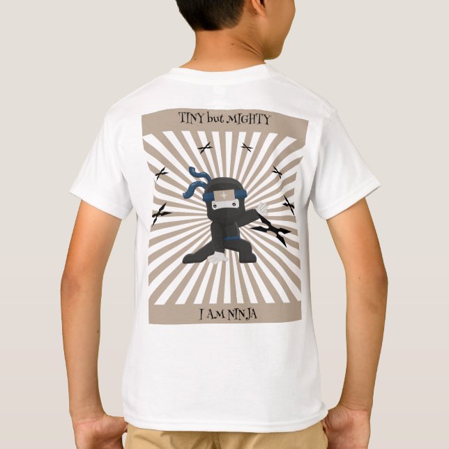 Camiseta Aniversario de los Niños Guerreros de Ninja Cute (Reverso)