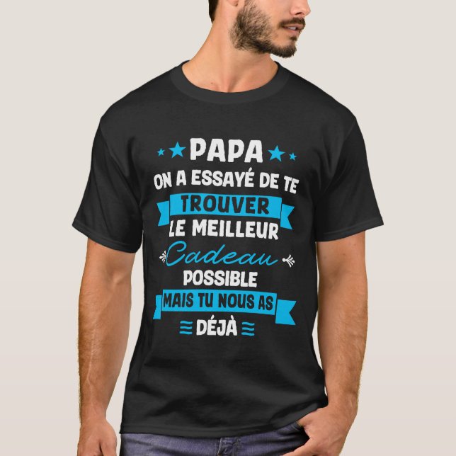 Camiseta Aniversario de Meilleur Papa Cadeau (Anverso)
