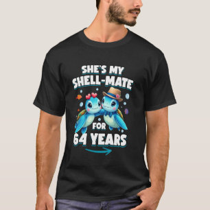 Camiseta Aniversario de Pareja de 64 Años Tortugas Ella Él 