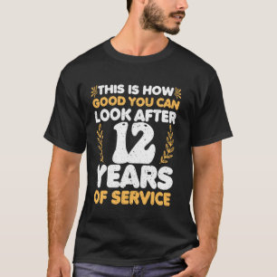 Camiseta Aniversario de servicio Hombres Mujeres 12 años de