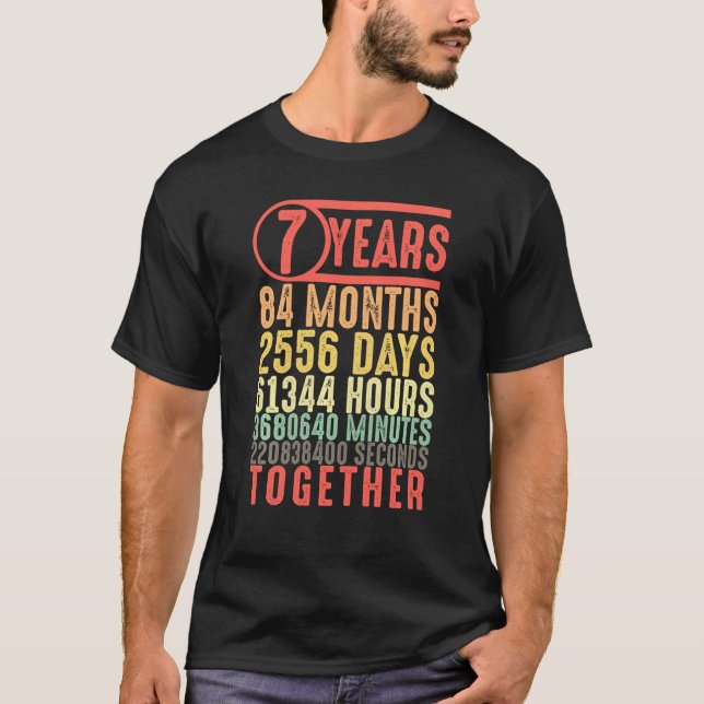 Camiseta Aniversario De Su Pareja Séptimo Boda (Anverso)