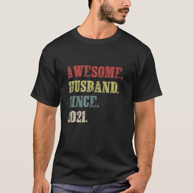 Camiseta Aniversario de un Boda dále un maravilloso esposo  (Anverso)