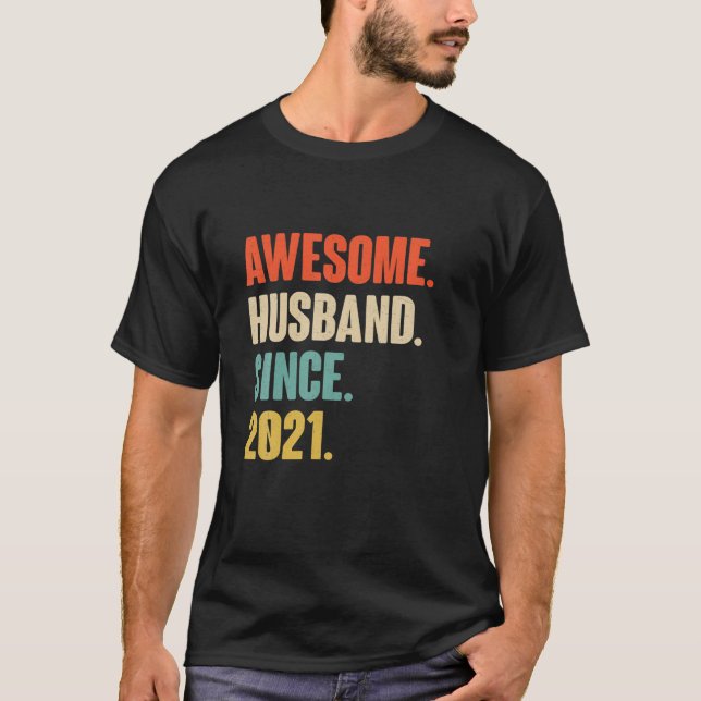 Camiseta Aniversario de un Boda dáselo - Esposo asombroso s (Anverso)