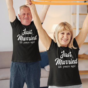 Camiseta Aniversario del 25° Boda recién casado hace 25 a