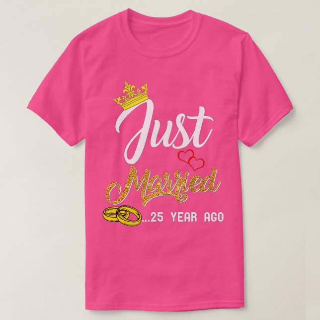 Camiseta Aniversario del 25° Boda recién casado hace 25 año (Diseño del anverso)