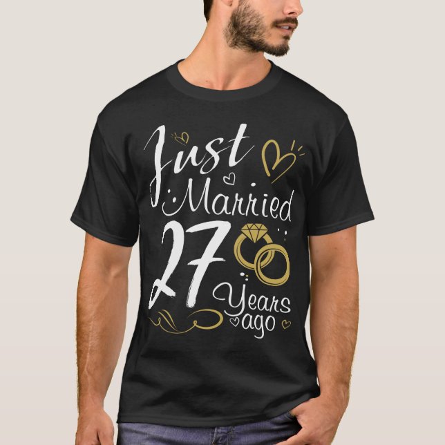 Camiseta Aniversario del 27 de Boda. Recién casado hace 27  (Anverso)