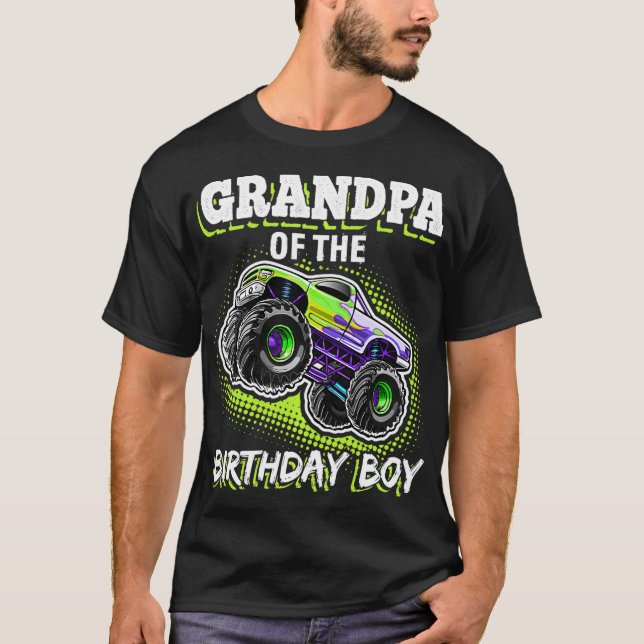 Camiseta Aniversario del abuelo del monstruo de cumpleaños (Anverso)