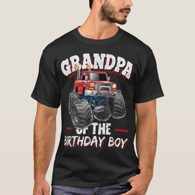 Camiseta Aniversario del abuelo del monstruo de cumpleaños (Anverso)