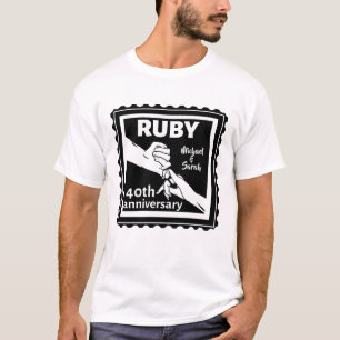 Camiseta Aniversario del boda de Ruby con la mano 40