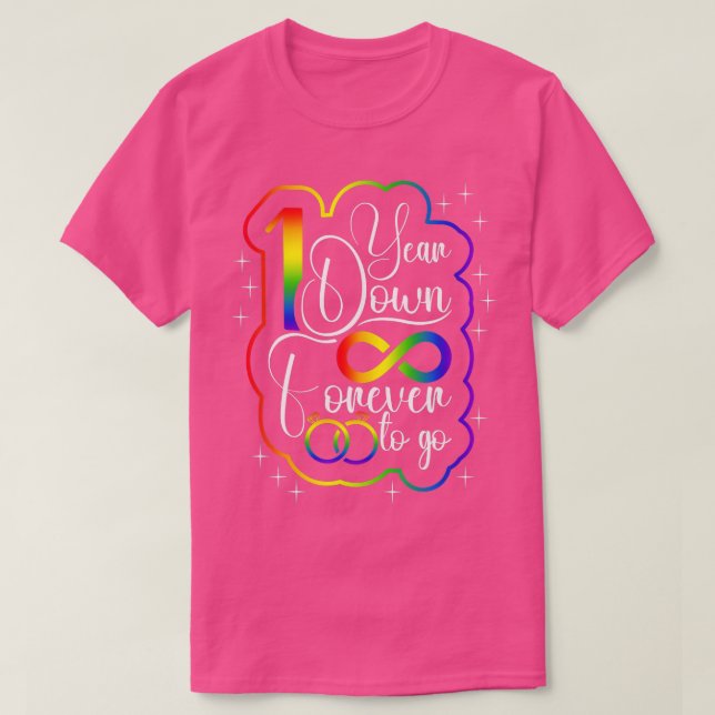 Camiseta Aniversario del Boda gay a un año de marcha (Diseño del anverso)