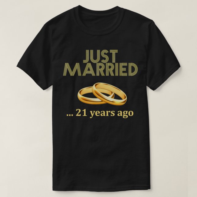 Camiseta Aniversario del Boda recién Casado Hace 21 años (Diseño del anverso)