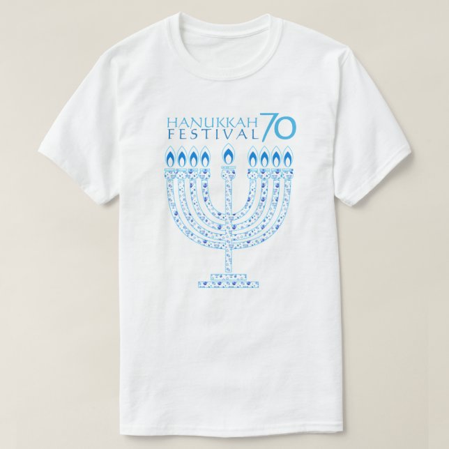 Camiseta Aniversario del Festival de las Luces de Hanukkah  (Diseño del anverso)
