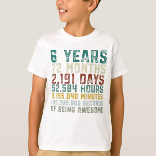 Camiseta Aniversario del niño de 6 años de edad de Vintage