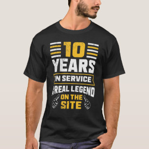 Camiseta Aniversario Del Trabajo 10 Años En Aniversario Del