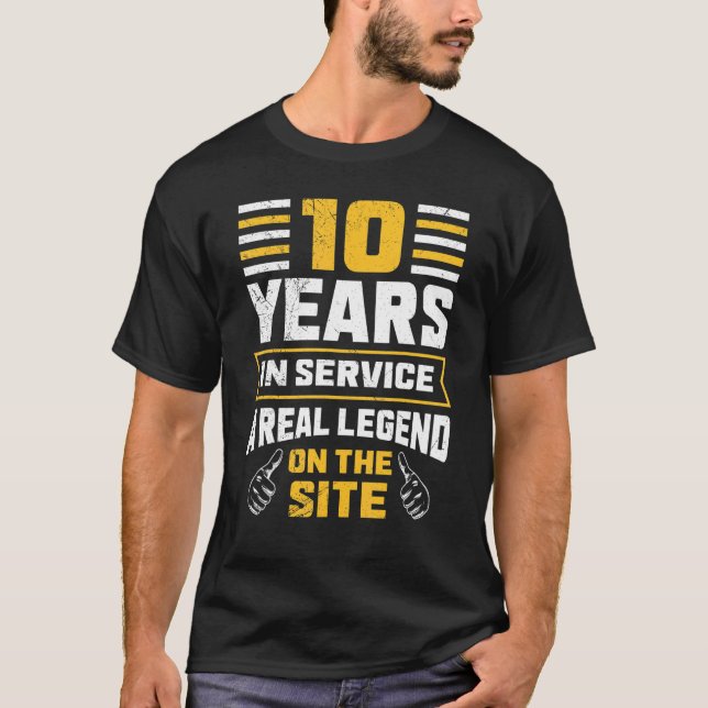 Camiseta Aniversario Del Trabajo 10 Años En Aniversario Del (Anverso)