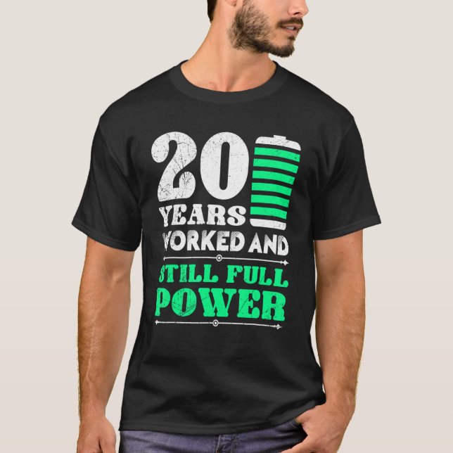 Camiseta Aniversario Del Trabajo 20 Años Del Aniversario De (Anverso)