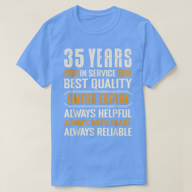 Camiseta Aniversario del trabajo 35 años en el aniversario  (Diseño del anverso)