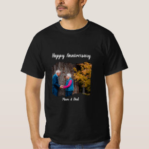 Camiseta Aniversario feliz foto de mamá y papá