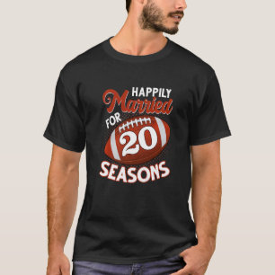 Camiseta Aniversario felizmente casado de la vigésima tempo