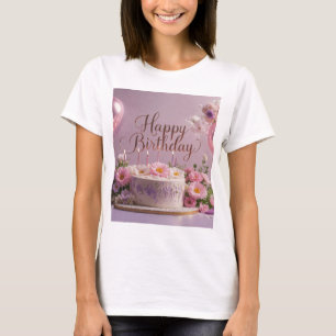 Camiseta Aniversario floral lujoso y elegante extravagante