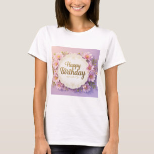 Camiseta Aniversario floral lujoso y elegante extravagante