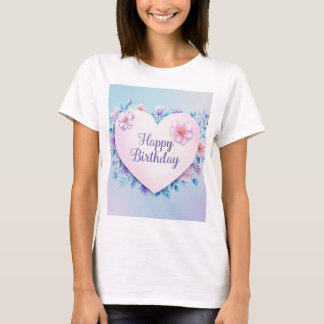 Camiseta Aniversario rosa azul lujoso y elegante extravagan