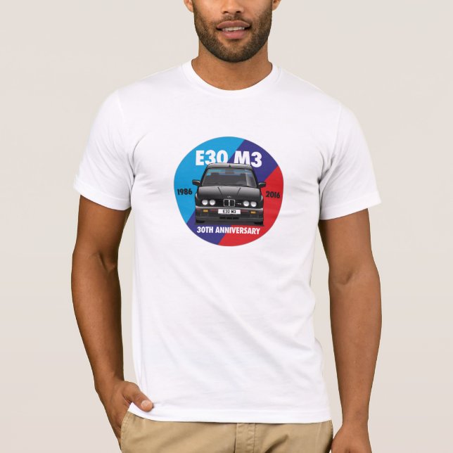 Camiseta Aniversario Roundel (Evo negro) de BMW E30 M3 (Anverso)