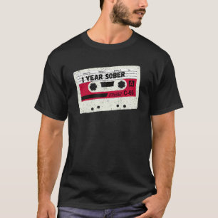 Camiseta Aniversario Sobrio AA NA Un año Sober Cassette Di