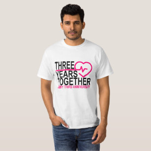 Camiseta Aniversario TRES 3 años junto.